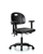 Black Polyurethane Lab Desk Chair with Adjustable Arms and Black Nylon Casters - HPDHCH-RG-T0-A1-RC-BLK - Laboratory Chairs - Stellar Scientific
