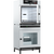 Memmert VO101 vacuum oven shown on top of optional pump cabinet with pump inside