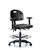 Black Polyurethane Lab Chair with Adjustable Arms, Tilt, Chrome Foot Ring and Black Casters - HPMBCH-RG-T1-A1-CF-RC-BLK- Laboratory Chairs - Stellar Scientific