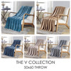 Soft Plush Contemporary Embossed Pattern The V Collection 50x60 Flannel Throw Blanket