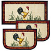 Dot Rooster 3pc Kitchen Rug Set, (2) Slice 18"x30" Rugs, (1) 20"x40" Mat, Non-Slid Latex Back