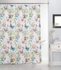 Beautiful Design 13 Piece Bathroom Decor Canvas Shower Curtain, Roller Hooks Set