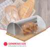 Bread Box with Wood Base, Metal Back and Plastic Lid, Natural