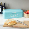 Retro Metal Bread Box For Kitchen Countertop Turquoise