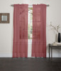 Lisa Sheer Voile Window Curtain Panel - Burgundy