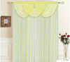 Sheer Valance Rod Pocket, Tassel Fringe Border, Single Window Waterfall Valance, 36" x 35", Lisa