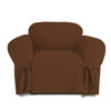 Linen Store Microsuede Slipcover, Furniture Protector Cover Chair Brown
