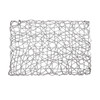 Set of 4 Holiday Decorative 12"x18" Rectangle Woven Metallic Foil Shining Placemats, Chargers Silver