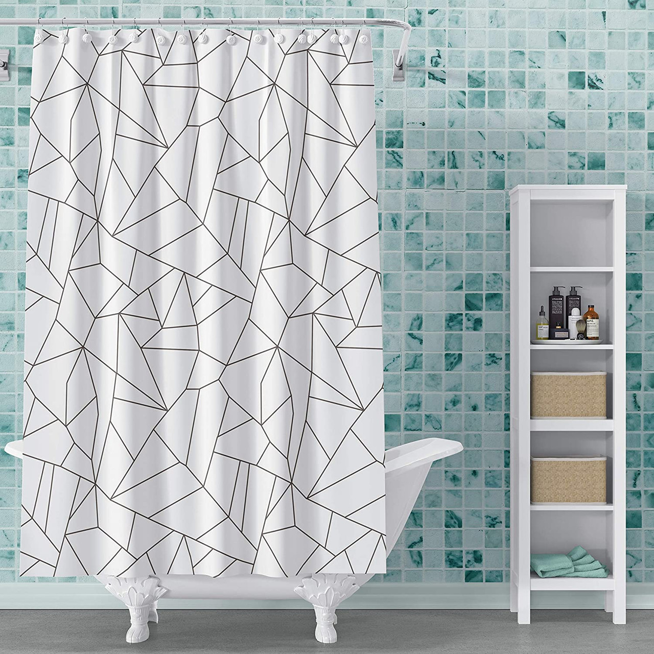 Bathroom Decor Modern PEVA Shower Curtain Beautiful Printed Design 72x72