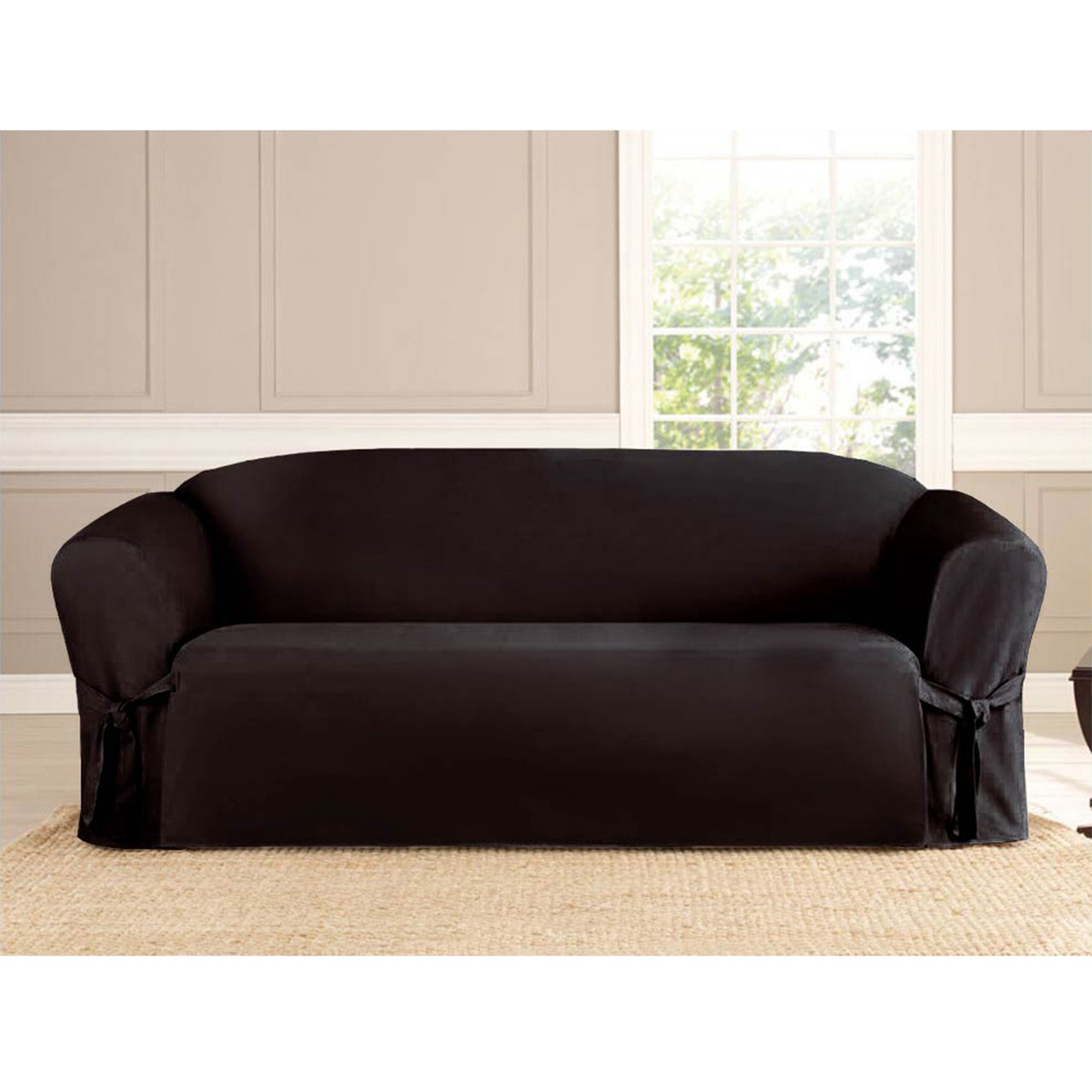 Black Microsuede Slipcover Linen Store