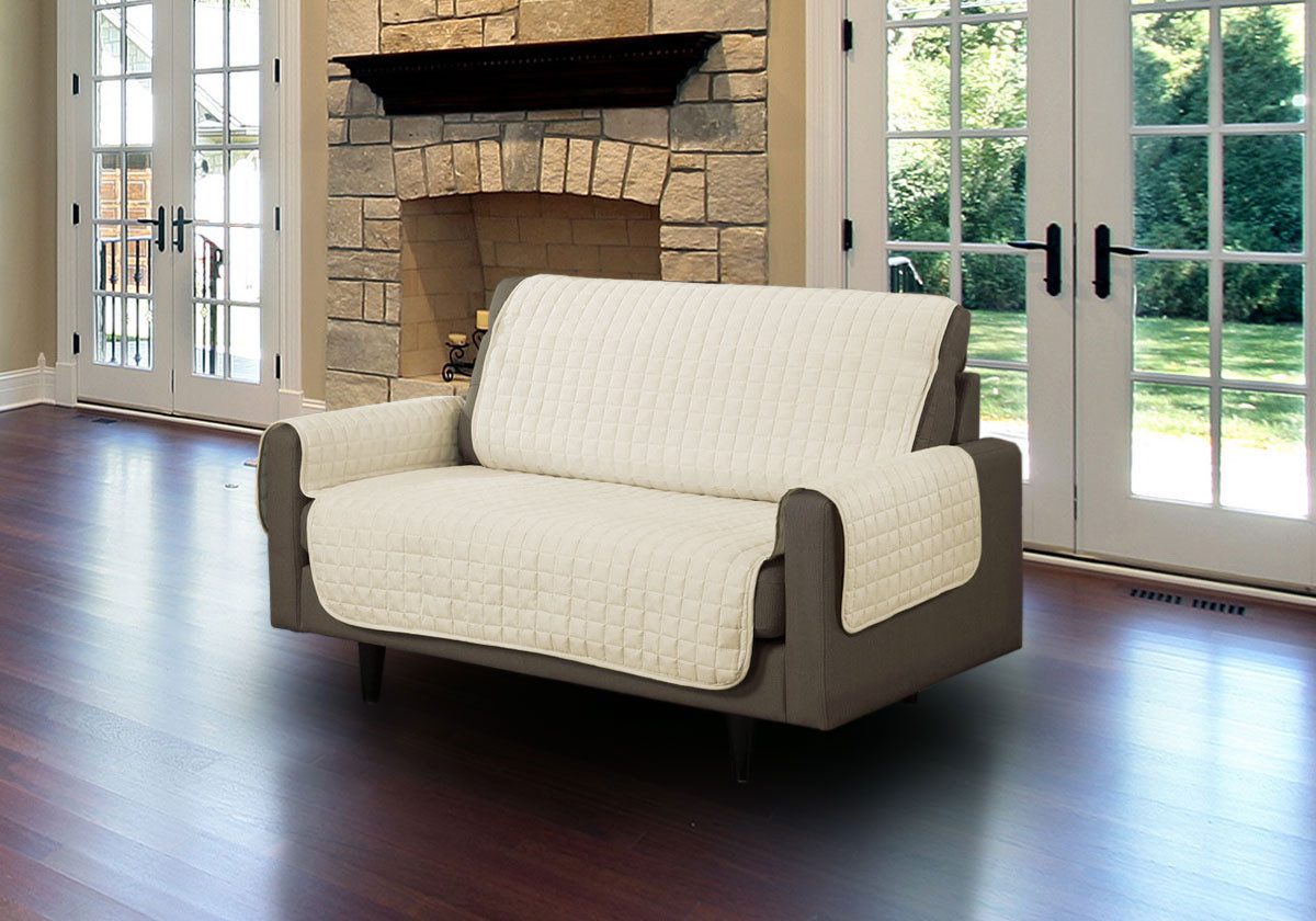 Furniture Protector Cover Quilted Microsuede Pet Dog Couch Sofa With