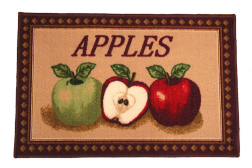 Kashi Home Rectangle Mat with Latex Back Mixed Apple Series Kitchen Rug, 20" by 40"