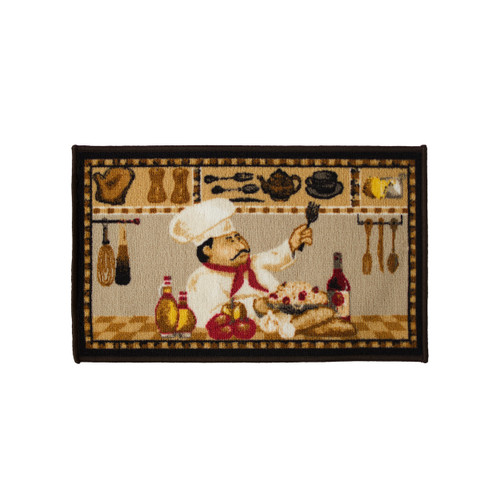 Wine Chef 18x30 Rectangle Kitchen Rug, Area Rug, Mat, Carpet, Non-Skid Latex Back