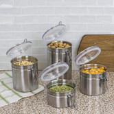 4 Piece Stainless Steel Canister Set