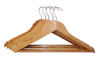 NON-SLIP WOOD HANGERS NATURAL 120 PACK
