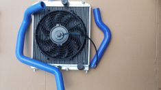 ALUMINUM RADIATOR 92-00 HONDA CIVIC DEL SOL EG EK 2 ROW 42MM D16+12" BLACK FAN