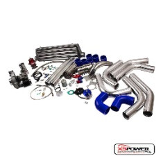 T04E 10PC T3/T4 Universal Turbo Kit V-BAND Turbocharger W/Wastegate+Intercooler