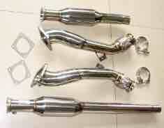 TWIN 2 TURBOBACK B5 S4 200 CELL SPUN CATTED DOWNPIPES TURBO BACK