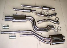 AUDI S4 2.7L TWIN Muffler Turbo-back + RESONATED Downpipes and Exhaust Catback