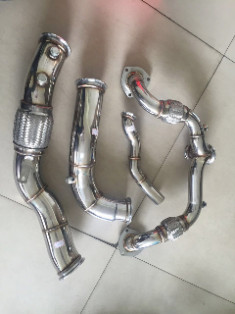 XS-POWER Audi B5 S4 2.7T Single Turbo Conversion Kit featuring 321 stainless steel up-pipe, 3.5-inch downpipe, and Precision Turbo V-band rear mount turbo system.