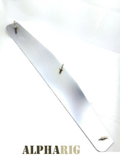 Chrome Universal Mud Flap Plate Bottom Plain 4"X24" with 3 Studs on back