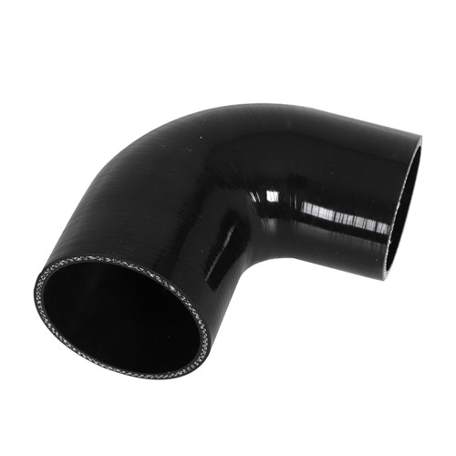XS-POWER 90 degree triple reinforced silicone reducer coupler hose 3 inch to 2.5 inch for turbocharger, intercooler, and intake piping applications in black or blue