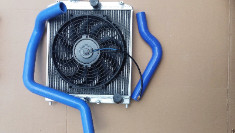 ALUMINUM RADIATOR 92-00 HONDA CIVIC DEL SOL EG EK 2 ROW 42MM D16+ BLACK FAN