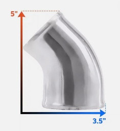 3 inch to 2.5 inch Polished Cast Aluminum 45 Degree Turbo O.D. Reducer Elbow Pipe Tube