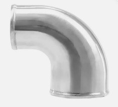 4 inch to 3 inch Polished Cast Aluminum 90 Degree OD Reducer Elbow Pipe Tube - Turbo Blanket - Turbo Accessories