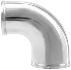 Polished Cast Aluminum 90 Degree 3 inch -2.5 inch O.D. Reducer Elbow Pipe