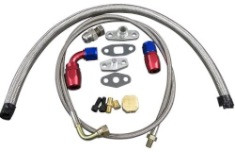 Universal Turbo Oil Line Kit Feed Return Drain Pan Plug 4AN 10AN