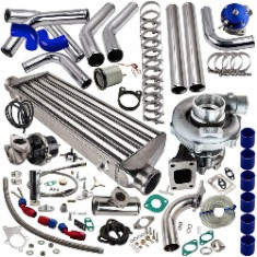 T04E 10PC T3/T4 Universal Turbo Kit V-BAND Turbocharger W/Wastegate+Intercooler - Universal - Universal Turbo Kits-1