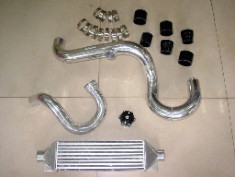 Intercooler De Aluminio Pulido 27x7x2.5″ Con Entrada/salida De 2.5″ Para Honda Integra, EG, EK, EF