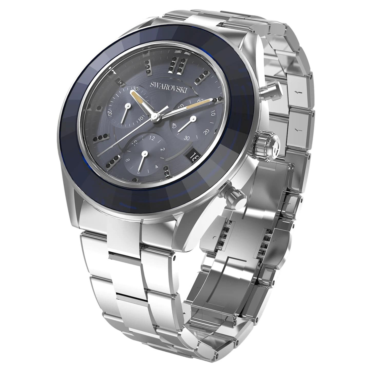Swarovski Crystal Octea Lux Sport Watch, Metal Bracelet, Blue