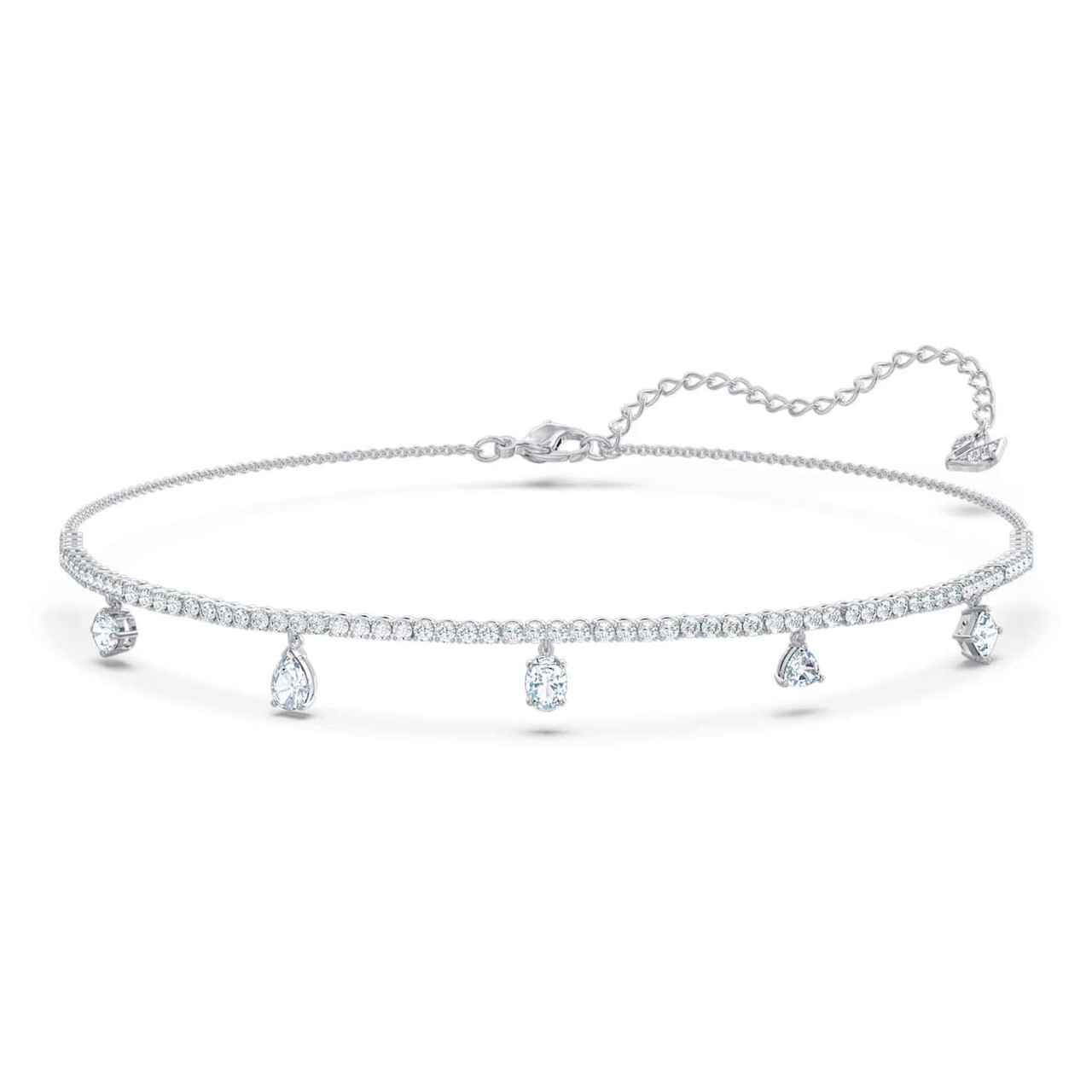 Swarovski Tennis Deluxe All-Around Tennis -Necklace with Clear Swarovski  Crystals on a Rhodium Setting with Included Extender - Yahoo Shopping