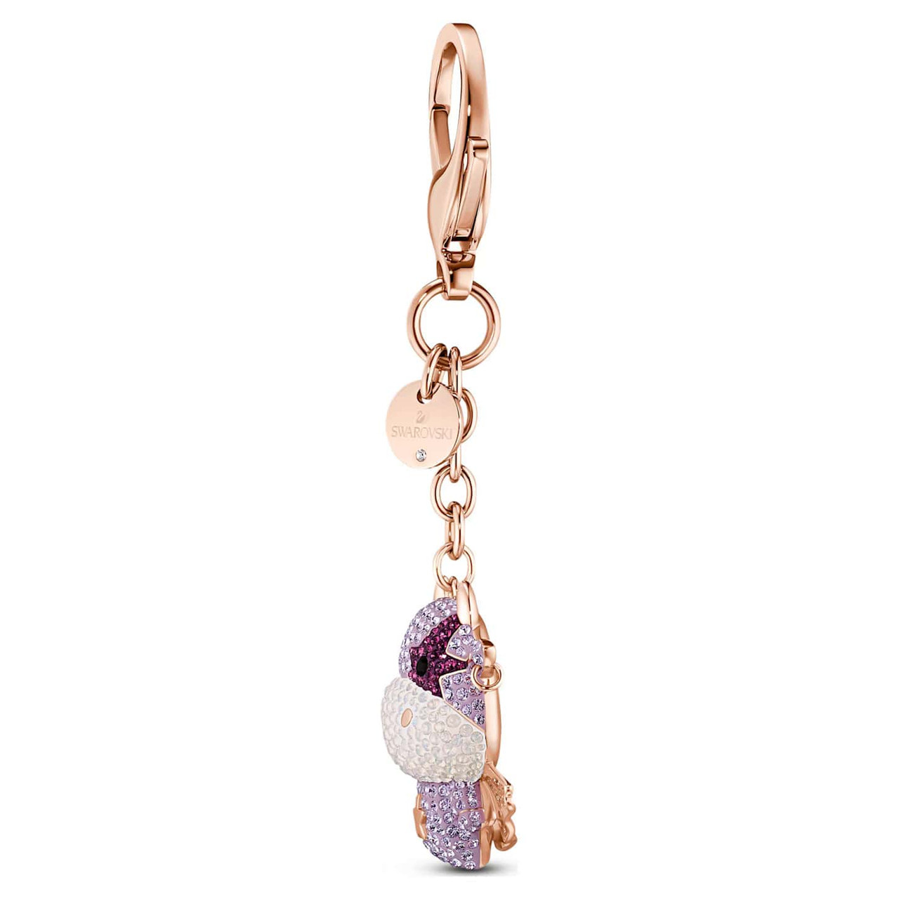 Swarovski Crystal Zodiac Cow Bag Charm, Purple, Rose-Gold Tone
