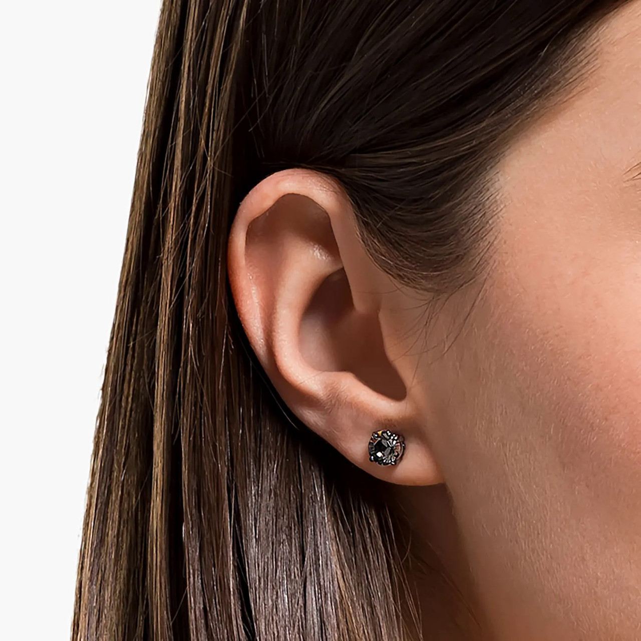 SWAROVSKI 　ピアス Swarovski Crystal Men's Sleek Stud Pierced Earrings, Gray
