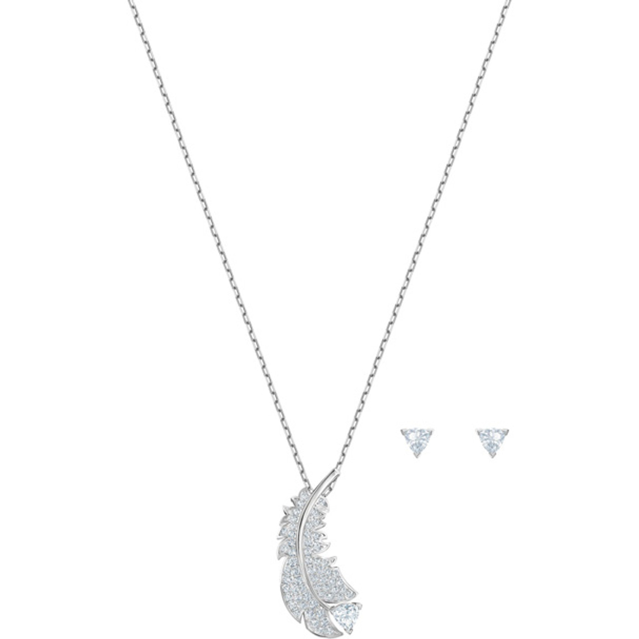 Swarovski Nice Feather Pendant Necklace Rose Gold-Tone Plated White  Crystals 5663483 - First Class Watches™ USA