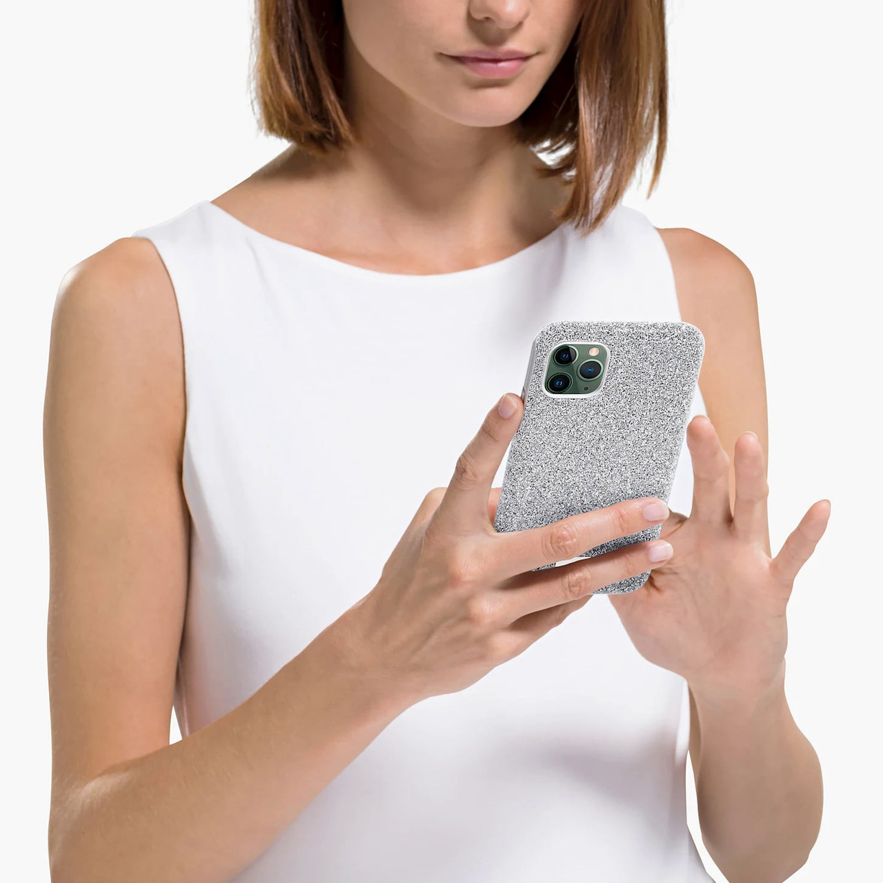 Swarovski Crystal High Smartphone Case, iPhone 12 Mini, Silver