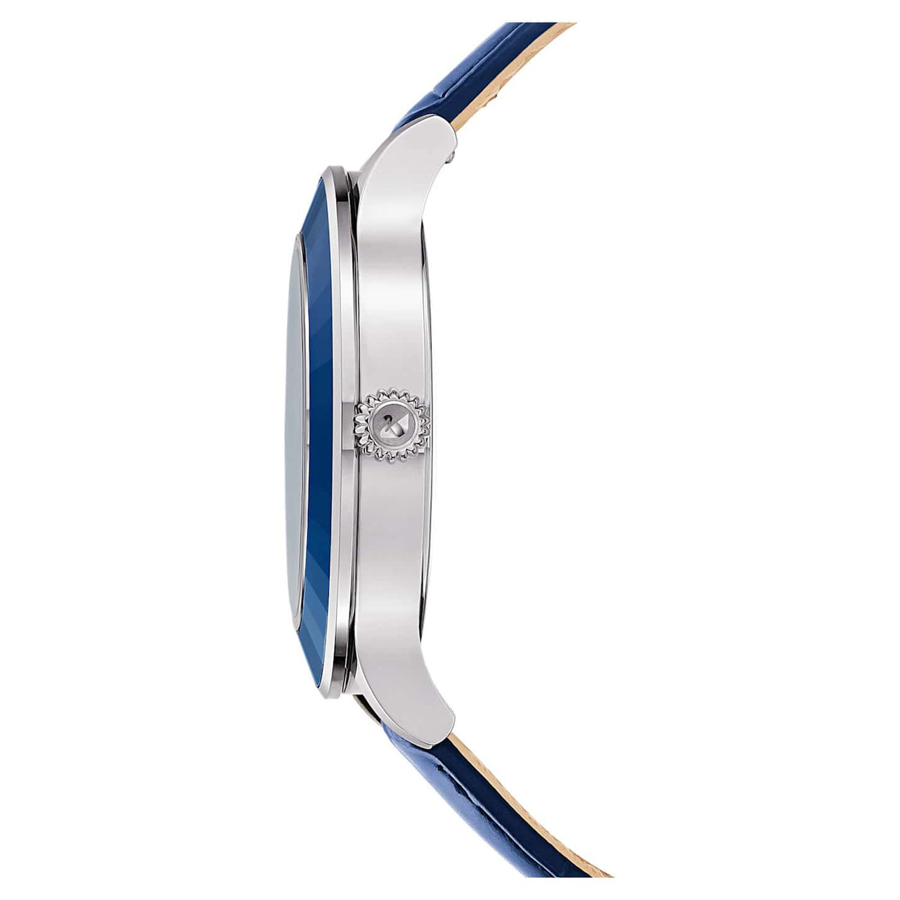 Swarovski Octea Lux Moon Watch, Leather Strap, Dark Blue