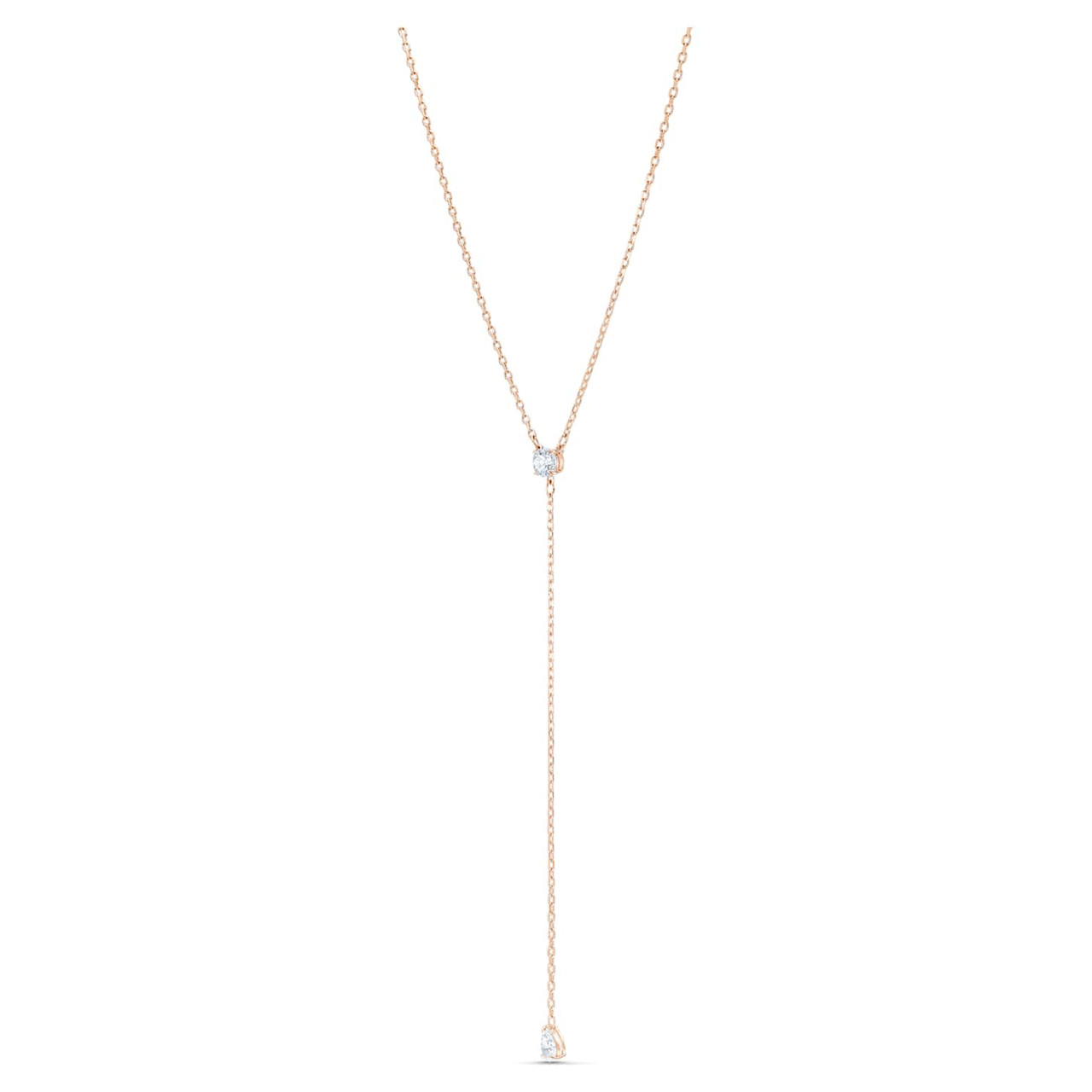 Swarovski Crystal Attract Soul Y Necklace, White, Rose-Gold Tone