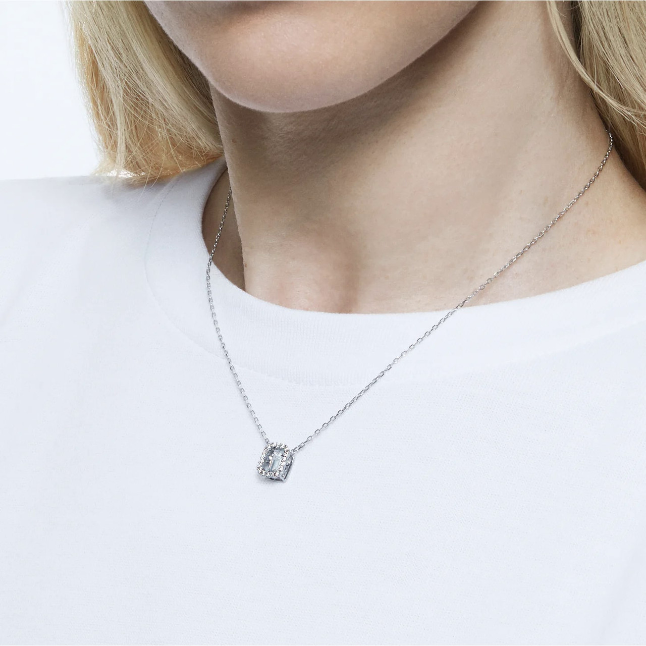 ★SWAROVSKI★ Una White Rhodium Necklace 5599177 Swarovski Millenia Necklace, Octagon Cut Zirconia, White