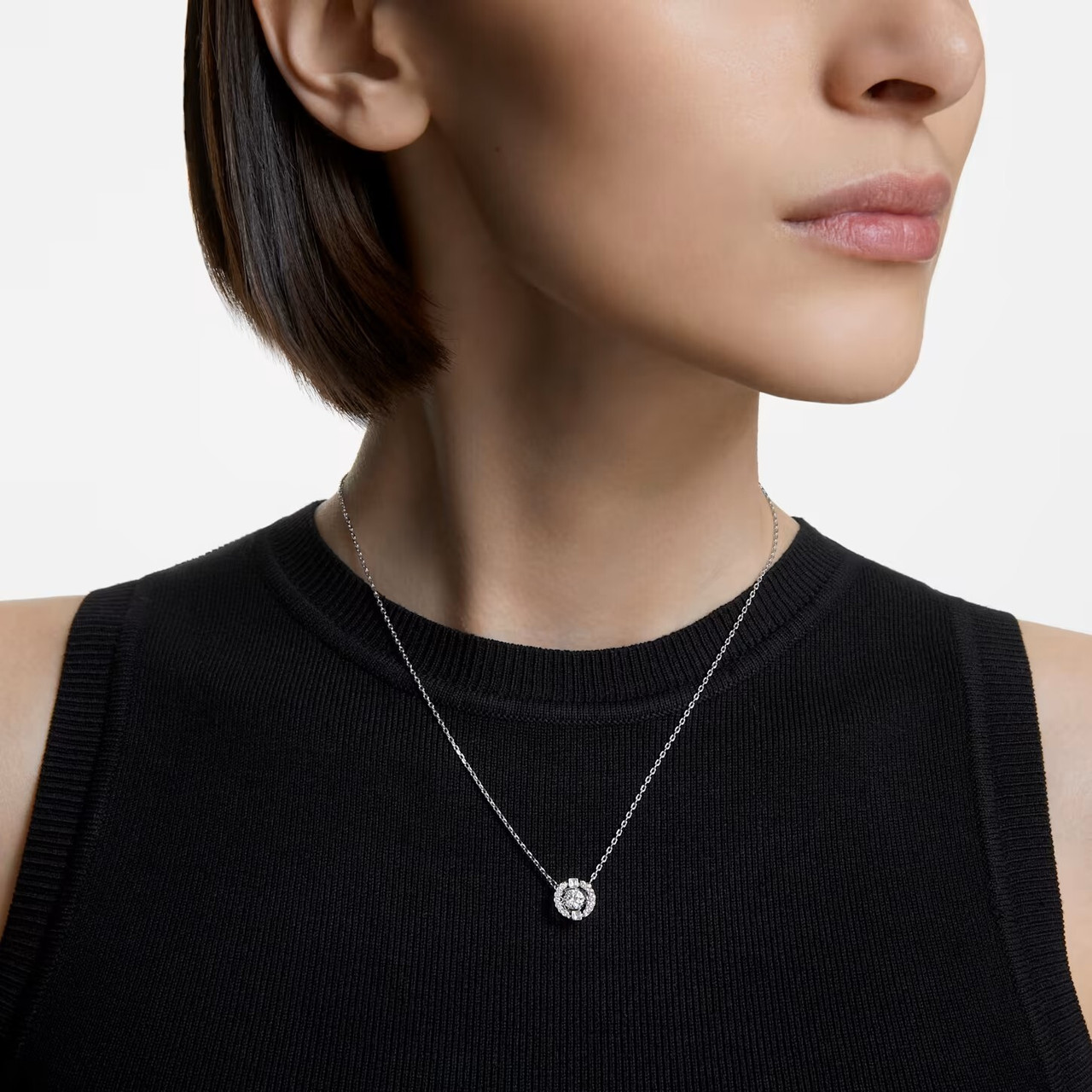 SWAROVSKI ネックレス 5286137Sparkling Dance Round Necklace Swarovski Sparkling Dance Necklace Round Cut, White, Rhodium