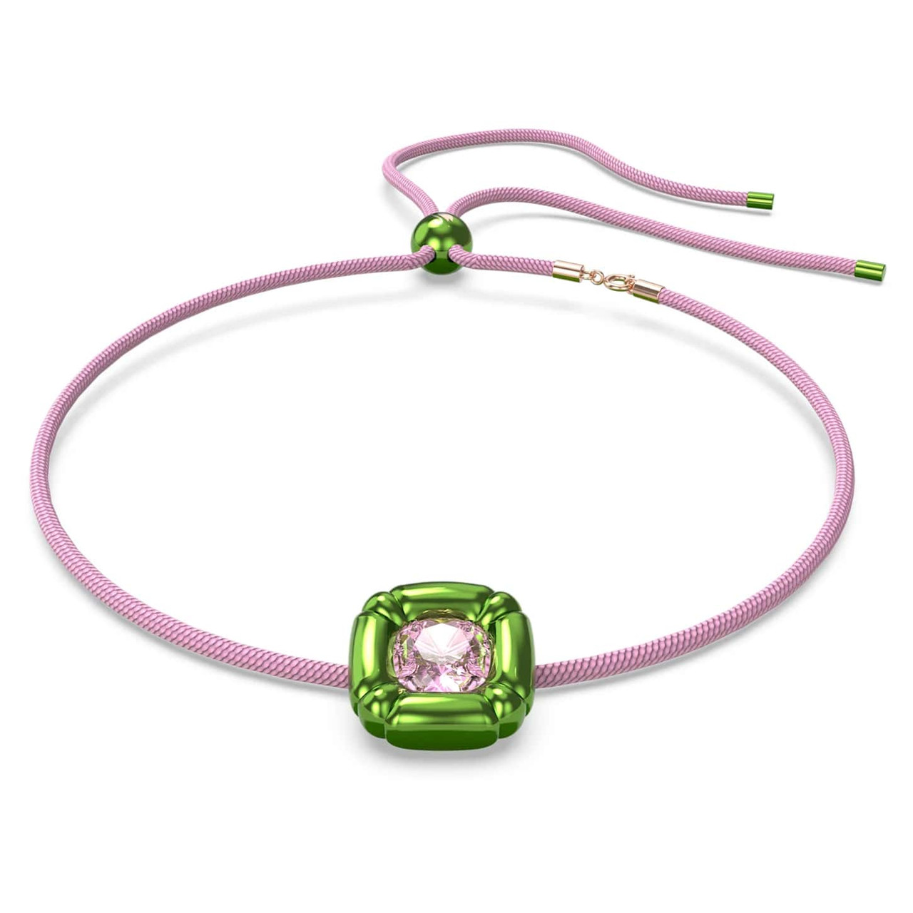 Swarovski Dulcis Necklace, Cushion Cut Crystals, Green, 5601585 - Four ...
