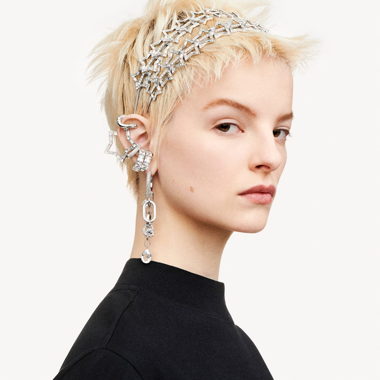 Swarovski Dextera Ear Cuff, Single, Asymmetrical, Set (3