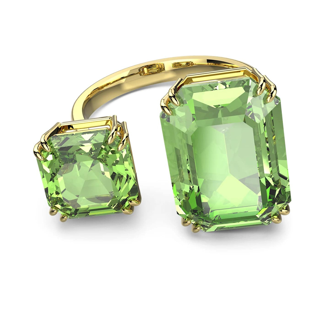 Swarovski Millenia Cocktail Ring, Octagon Cut Crystals, Green