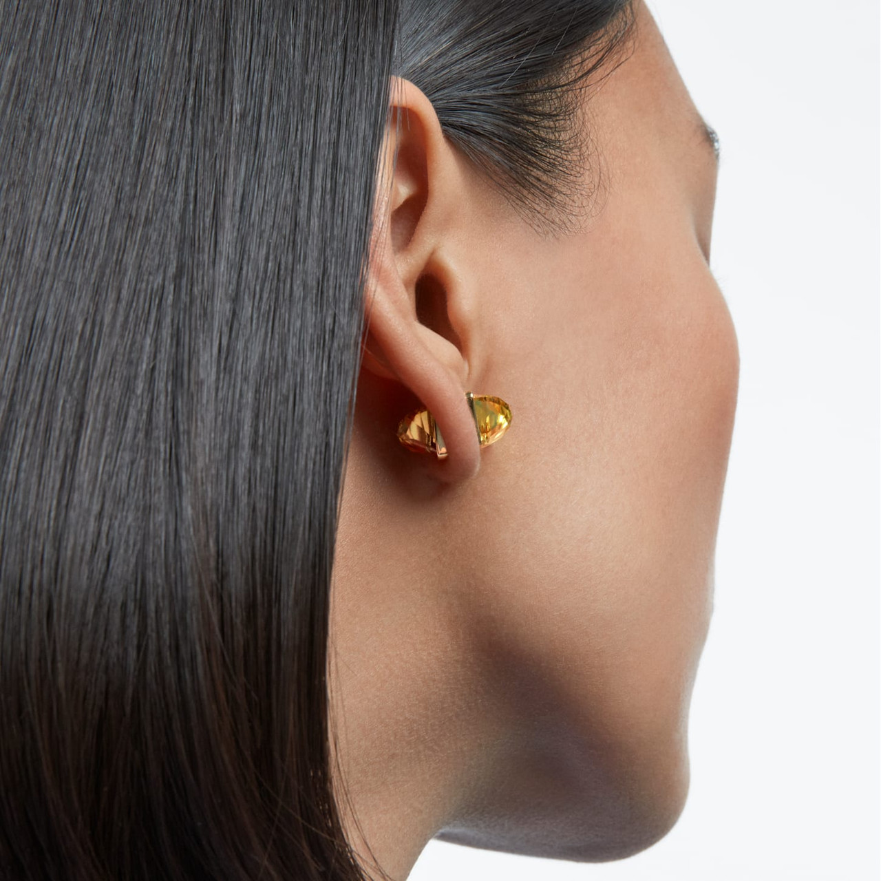 Swarovski Lucent Ear Cuff, Single, Magnetic, Yellow, Gold-Tone