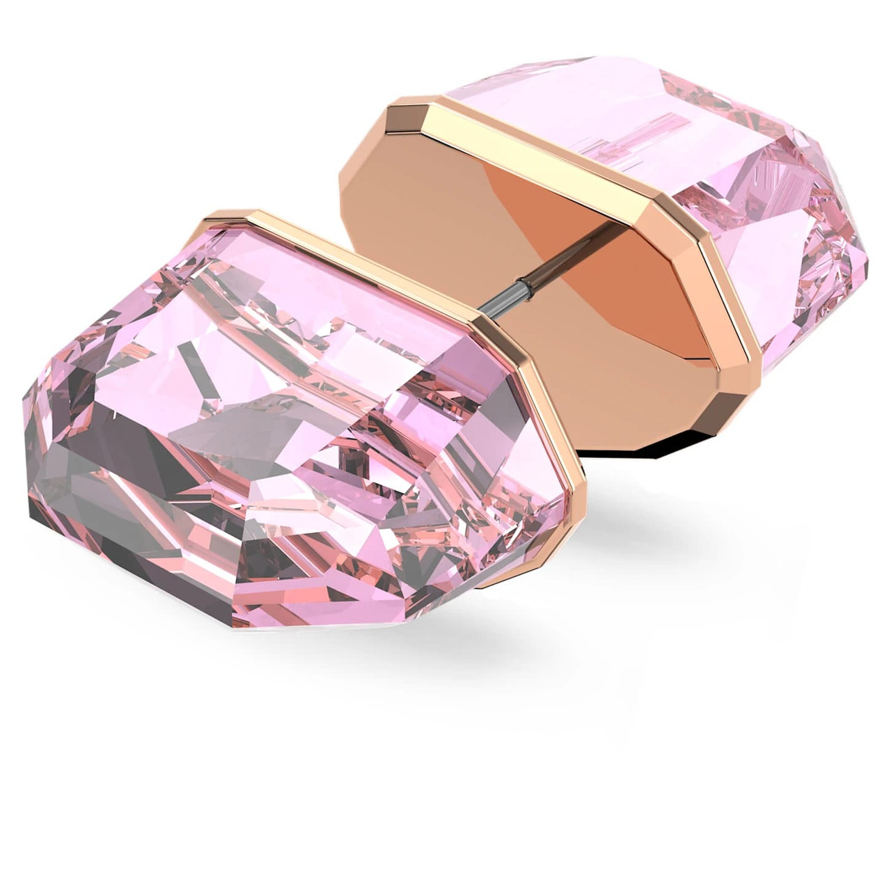 みーサマ専用 Swarovski Lucent スタッドピアス ピンク Lucent Stud Earring , Single, Pink, Rose-Gold Tone Plated