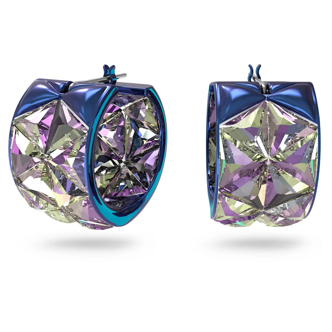Swarovski Curiosa Hoop Earrings, Blue, 5599877 - Four Seasons Jewelry