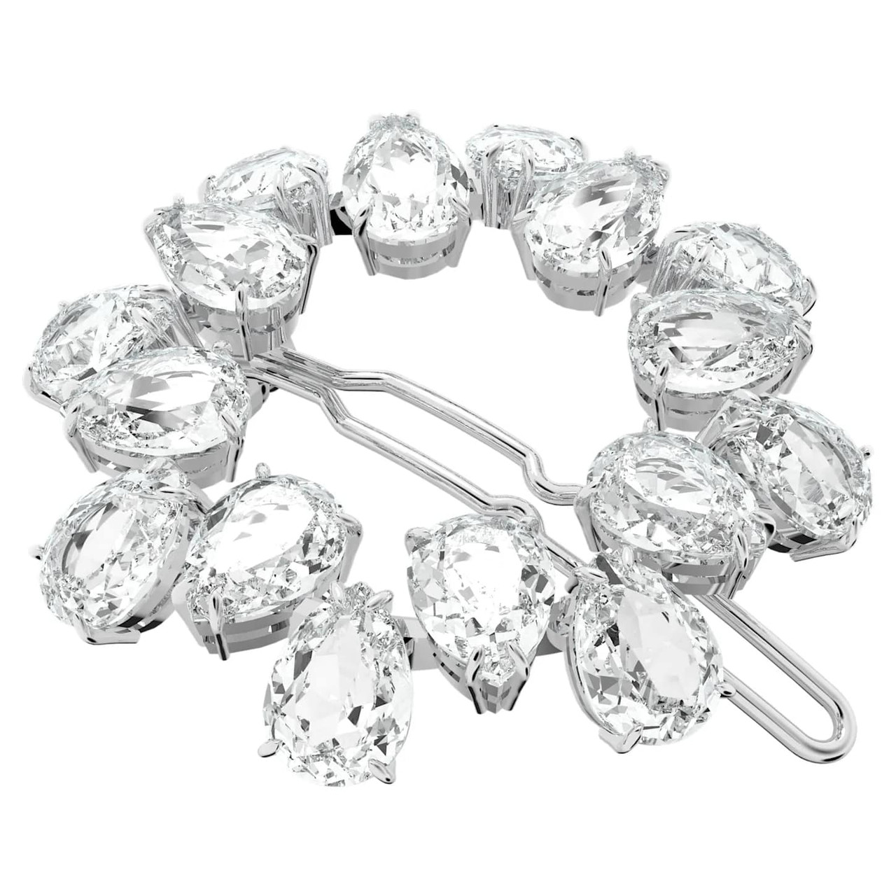Swarovski Hair Clip, Pear Cut Crystals, White, Rhodium  display picture 1